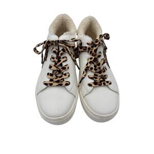 Women’s r2 Size 9 White Sneakers w/ Leopard Print Details